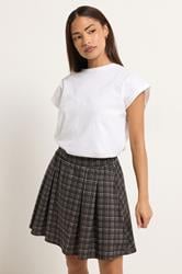 PixieGirl Petite Women's Chocolate Brown Check Mini Skirt | PixieGirl 3