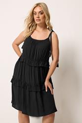 YOURS Plus Size Black Ruffle Throw On Dress | Yours Clothing 3