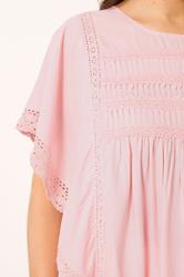YOURS Plus Size Pink Crochet Detail Blouse | Yours Clothing 4