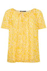 YOURS Plus Size Black & White Floral Tie Neck Pintuck Blouse | Yours Clothing 5