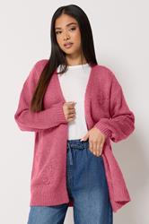 M&Co Petite Pink Flower Embroidered Knitted Cardigan | M&Co 3
