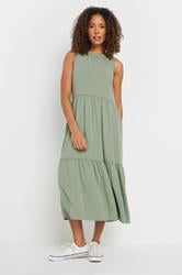 M&Co Sage Green Tiered Midaxi Dress | M&Co 3