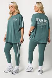 YOURS ACTIVE Plus Size  Blue 'Health & Wellness' T-Shirt | Yours Clothing 3