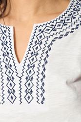 M&Co Petite White & Navy Embroidered Cotton Vest Top | M&Co  4