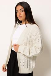 M&Co Petite Cream Crochet Knitted Cardigan | M&Co  3