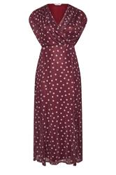 YOURS LONDON Curve Purple Polka Dot Godet Hem Wrap Dress