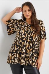 YOURS Plus Size Black Leopard Print Swing Top | Yours Clothing  3