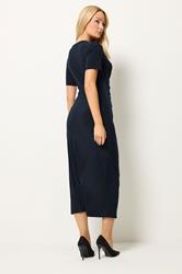 M&Co Navy Blue Twist Front Maxi Dress | M&Co 2