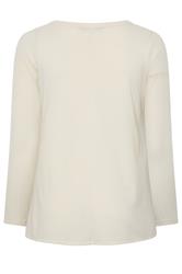 YOURS Plus Size Cream Henley Swing Top | Yours Clothing 2