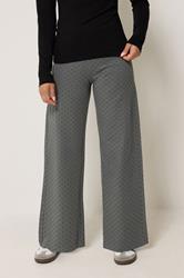 PixieGirl Petite Women's Grey Polka Dot Wide Leg Yoga Pants | PixieGirl 1