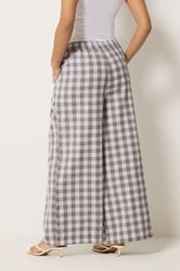 PixieGirl Petite Women's Grey Gingham Wide Leg Trousers | PixieGirl 2