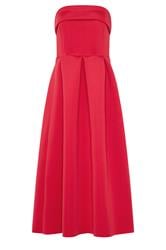 LTS Tall Kleid in Hellrot mit Bardot-Ausschnitt und Falten