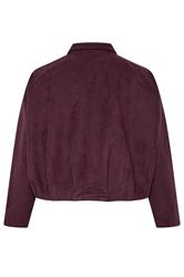 YOURS Plus Size Purple Faux Suede Bomber Jacket | Yours Clothing 7