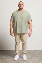 BadRhino Big & Tall Green Geometric Poplin Shirt | BadRhino 2