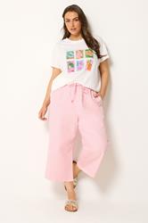 YOURS Plus Size Pink Cropped Jeans | Yours Clothing 2