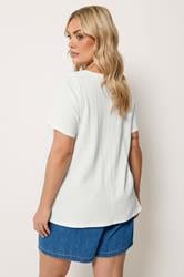 YOURS Plus Size White Crinkle T-Shirt | Yours Clothing 2