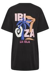YOURS Plus Size Black 'Ibiza' Sleep Tee Nightdress | Yours Clothing 8