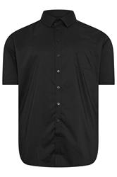 D555 Big & Tall Black Short Sleeve Non Iron Stretch Shirt