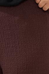 PixieGirl Petite Women's Chocolate Brown Textured Wide Leg Trousers | PixieGirl 4