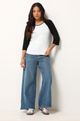 PixieGirl Petite Women's Black Contrast Sleeve T-Shirt | PixieGirl 1