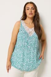 YOURS Plus Size Green Paisley Vest Top | Yours Clothing 3