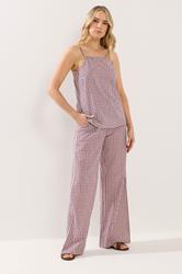 LTS Tall Women's Burgundy Red Gingham Cotton Vest Top | Long Tall Sally 1