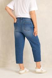 EVANS Plus Size Fit Blue Midwash Cropped Straight Leg Jeans | Evans 2