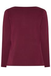 LIMITED COLLECTION Plus Size Cobalt Burgundy Red Compacted Knit Cardigan | Yours Clothing 8