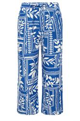 M&Co Blue Leaf Print Wide Leg Linen Culottes | M&Co 5