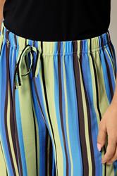 PixieGirl Petite Blue Striped Wide Leg Trousers | PixieGirl 4