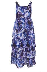 YOURS Curve Purple Floral Ruffle Dress