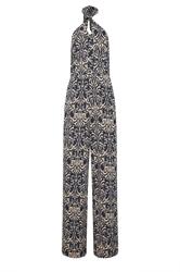 LTS Tall Women's Navy Blue Abstract Halterneck Jumpsuit | Long Tall Sally 6