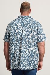 BadRhino Big & Tall Blue Abstract Print Short Sleeve Shirt | BadRhino 4