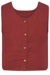 PixieGirl Petite Women's Brick Red Cotton Cheesecloth Top | PixieGirl 6