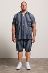 BadRhino Big & Tall Navy Blue & White Stripe Shirt | BadRhino 2