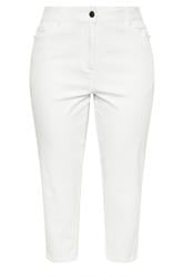 EVANS Curve Fit White Cropped Straight Leg Jeans