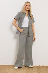 LTS Tall Women's Olive Green Stripe Cotton Wide Leg Trousers | Long Tall Sally 1