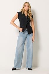 LTS Tall Women's Black Pinstripe Button Top | Long Tall Sally 1