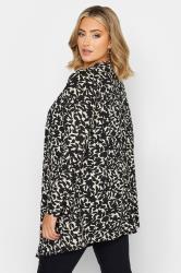 Yours Clothing FLORAL DITSY PRINT WATERFALL - Cardigan - Black