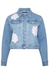 LIMITED COLLECTION Plus Size Blue Rose Printed Denim Jacket | Yours Clothing 7