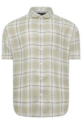 BadRhino Big & Tall Green Textured Check Print Shirt