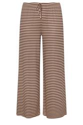 LIMITED COLLECTION Plus Size Chocolate Brown & Cream Ribbed Trousers | Yours Clothing 5