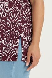 YOURS Plus Size Red Ikat T-Shirt | Yours Clothing 4