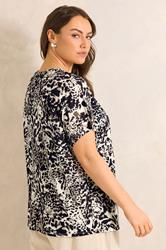 EVANS Plus Size Brown Animal Print Bar Detail Top | Evans 4