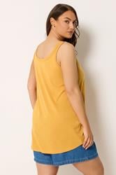 YOURS Plus Size Yellow Core Vest Top | Yours Clothing 2