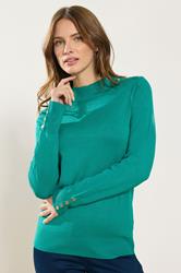 M&Co Green Button Turtle Neck Jumper | M&Co 3