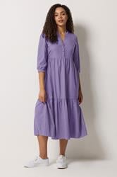 M&Co Purple Fine Stripe Tiered Maxi Dress | M&Co 3