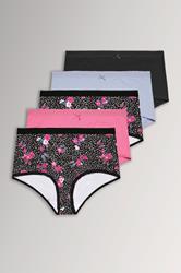 YOURSET Curve 5 PACK Black Butterfly Full Briefs