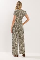 LTS Tall Women's Chocolate Brown Zebra Wrap Jumpsuit | Long Tall Sally 4