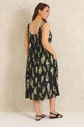 EVANS Plus Size Black Floral Tie Waist Sundress | Evans  2
